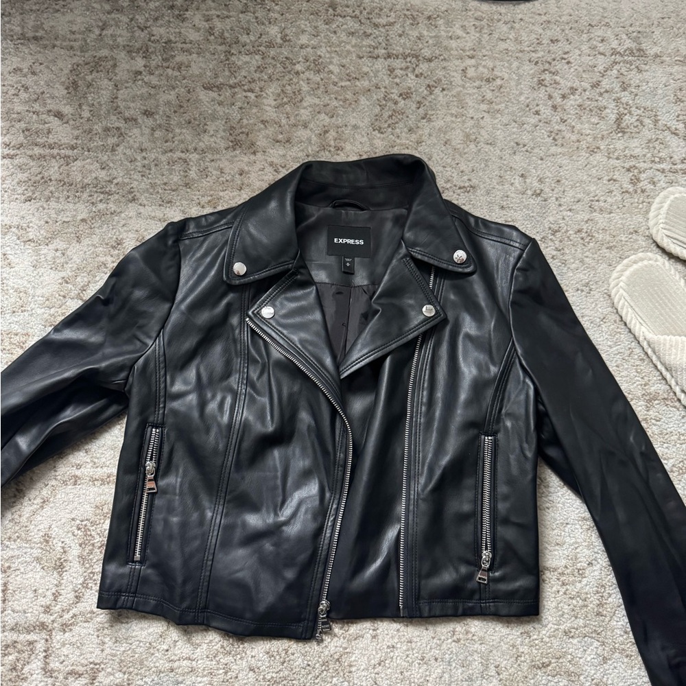 Express Women's Sleek Black Leather Jacket